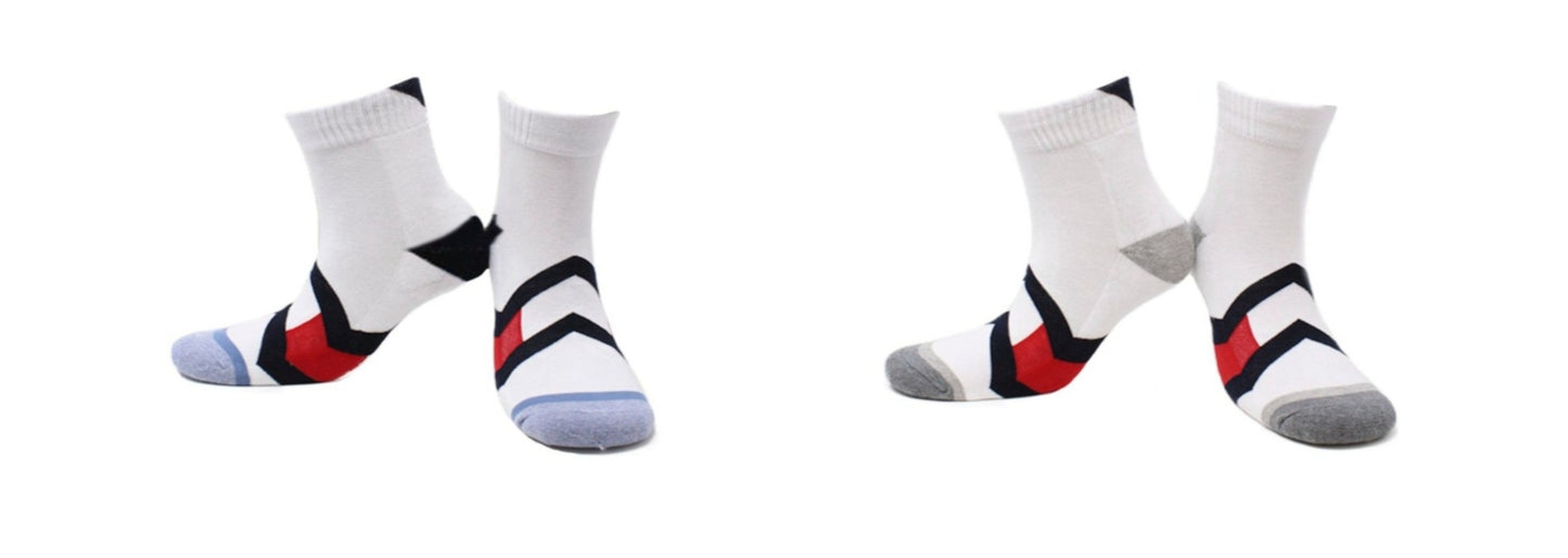 2023 - REF 39115c - Chaussettes Sport Homme Chevron Blanc en Coton Peigné (2 paires)