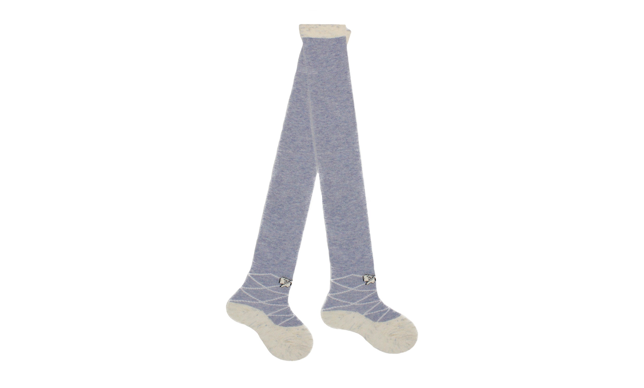 Collant Bébé Fille Ballerines Gris Bleu en Coton Peigné – Kolibri Socks