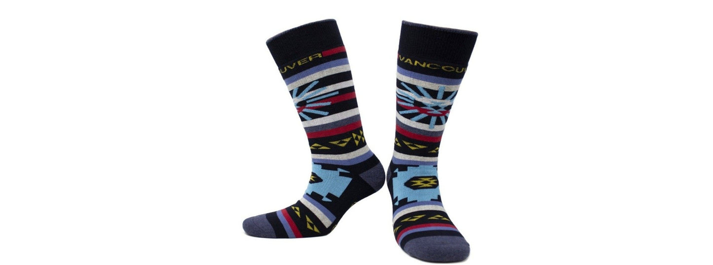Chaussettes Canadiennes "Nuu-Chah-Nulth" en Coton Écologique (1 paire)