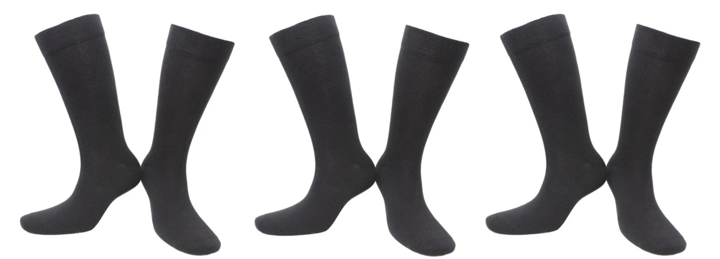 REF 39101B - Chaussettes Sans Compression Adaptées aux Diabétiques en Coton Peigné (3 paires noires)