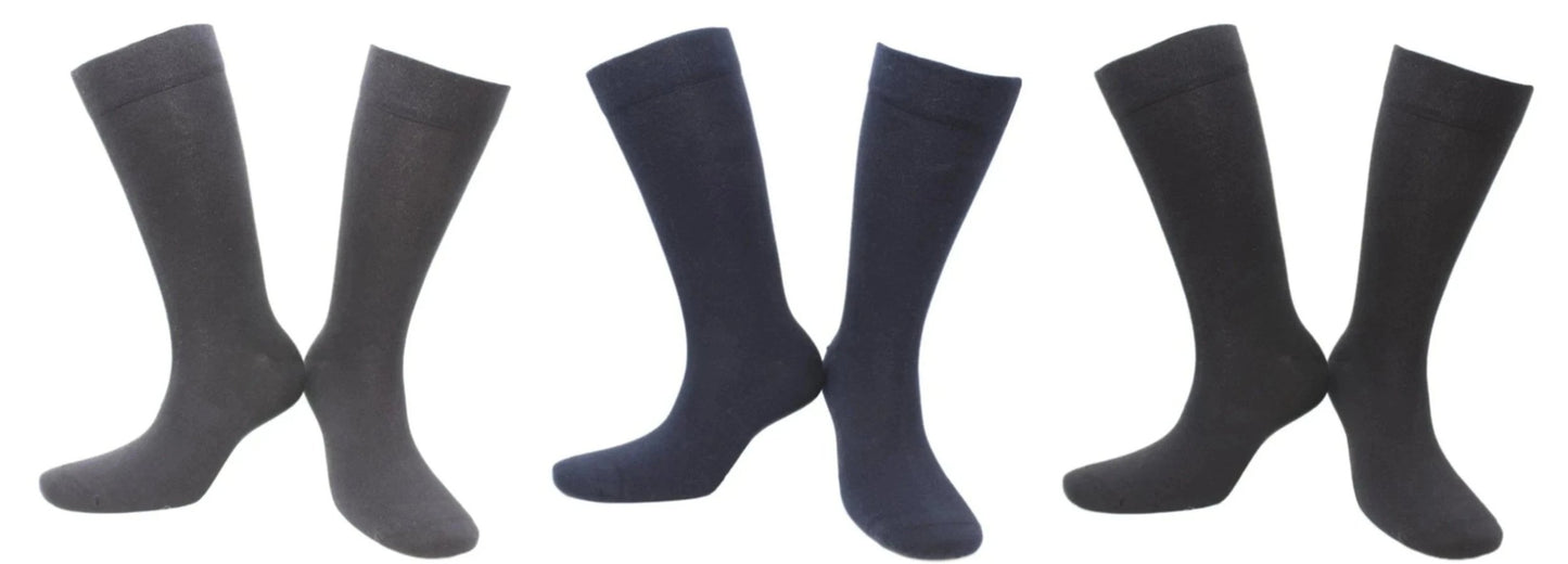 REF 39102A - Chaussette Sans Couture Modal Homme Unies Gris Bleu Marine Noir (3 paires)