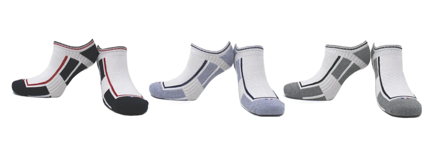 REF 39303A - Chaussettes Invisibles Sport Garçon Enfant Blanc en Coton Peigné (3 paires)