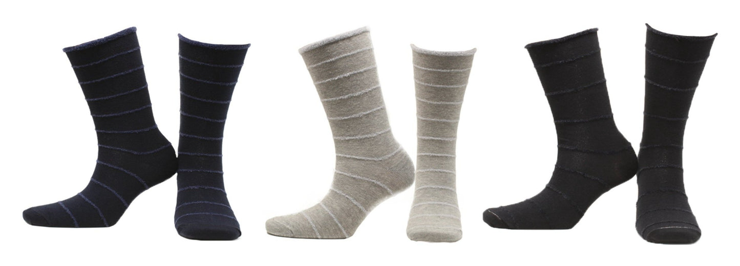Chaussettes Femme Cosy Beige Bleu Marine Noir Coton 3 paires