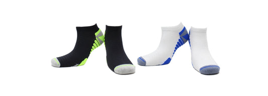 2023 - REF 39114B - Socquettes Sport Homme Sans Couture en Microfibre Noir Blanc (2 paires)