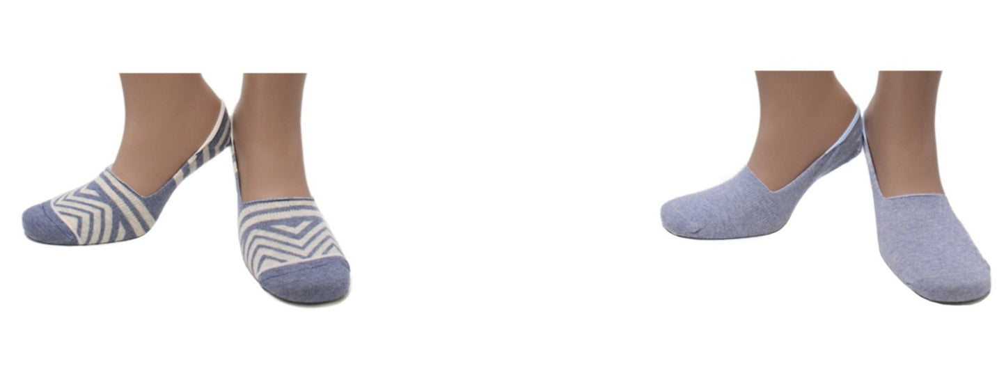 2023 - REF 39206B - Chaussettes Super Invisibles Sans Couture Gris en coton peigné (2 paires)