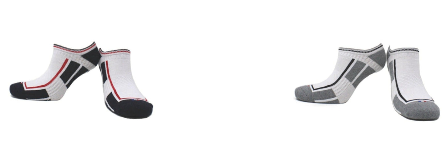 REF 39303C - Chaussettes Invisibles Sport Garçon Enfant Blanc en Coton Peigné (2 paires)