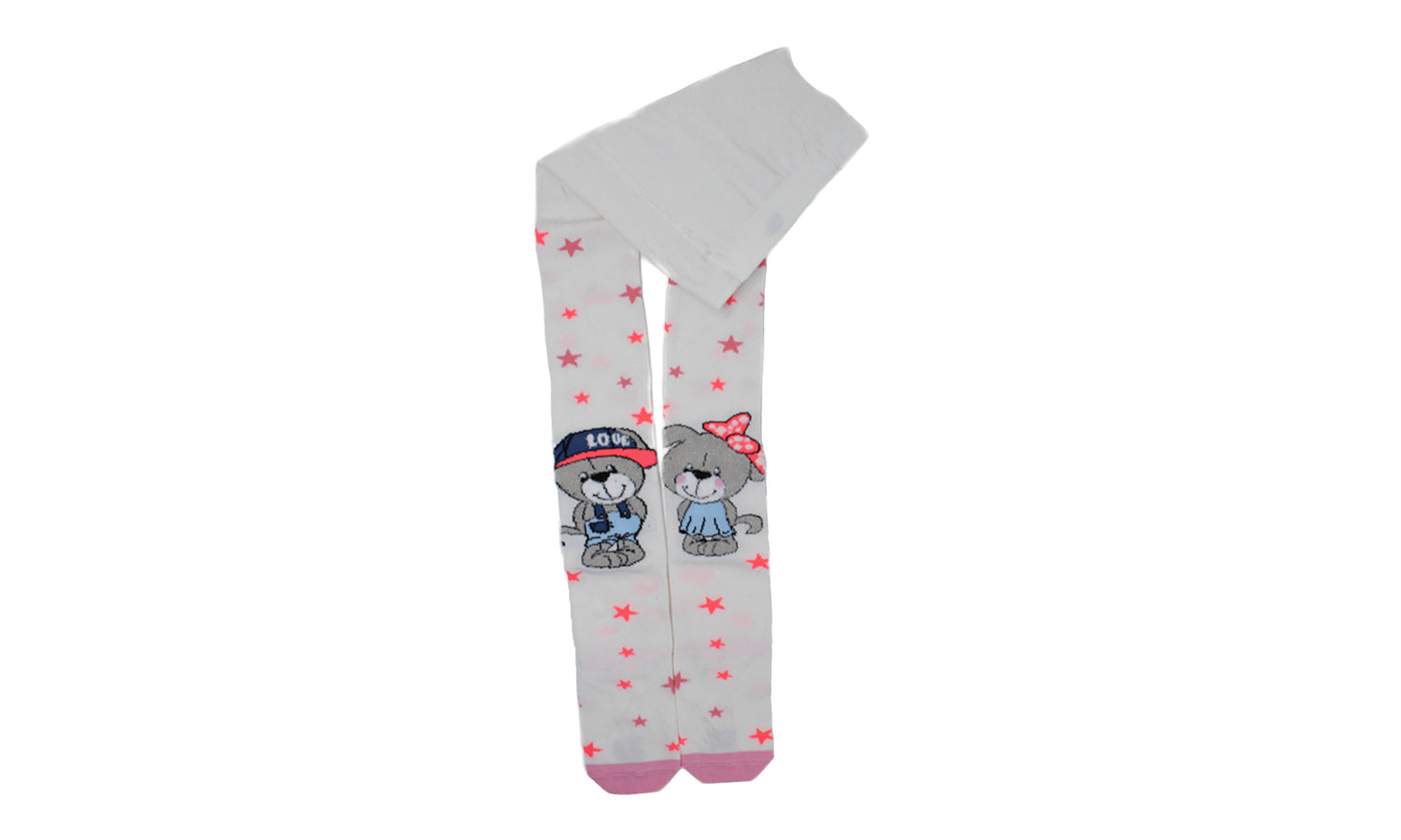 REF 39409C - Collant Fille Duo Beige en Coton Peigné