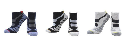REF 39112B - Socquettes Sport Homme Gris Bleu Marine Noir Sans Couture en Coton Peigné (3 paires)