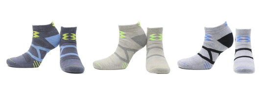 REF 39113B2 - Socquettes Sport Homme Sans Couture Gris en Coton Peigné (3 paires)