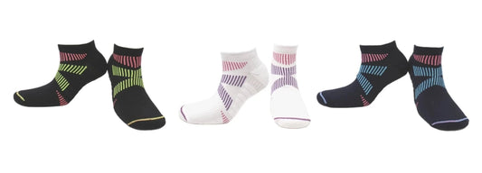 REF 39209 - Socquettes Chaussettes Bambou Femme Sport Sans Couture Noir Blanc Bleu Marine (3 paires)