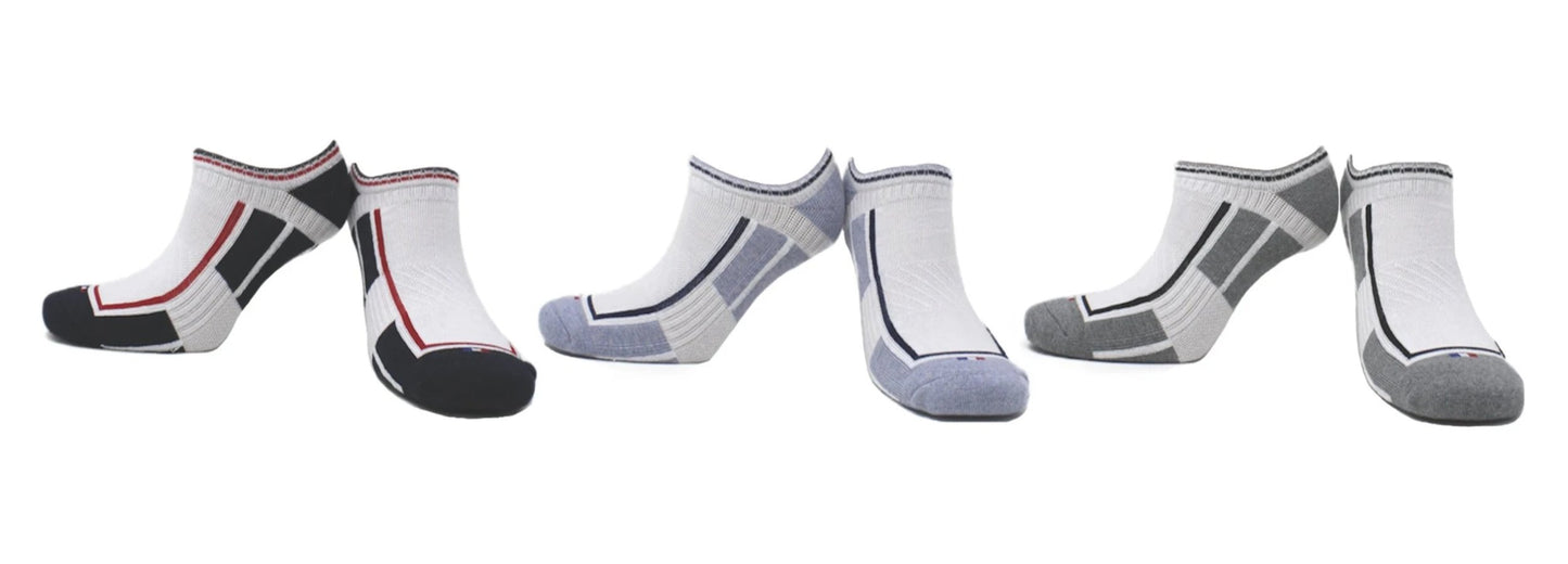REF 39303A - Chaussettes Invisibles Sport Garçon Enfant Blanc en Coton Peigné (3 paires)