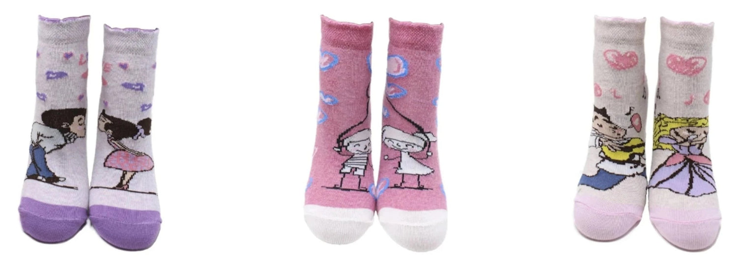 REF 39405 - Chaussettes Fille Duo Lilas Rose en Coton Peigné (3 paires)